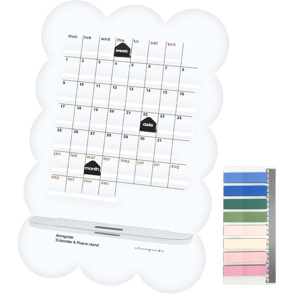 Practical Retro Perpetual Planner Desk Calendar Reminders Acrylic Phone holder - Picture 1 of 8
